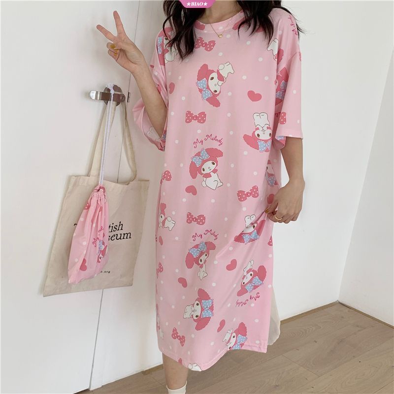 Disney Sanrios Anime Kawaii Cinnamoroll Kuromi My Melody Nightdress 