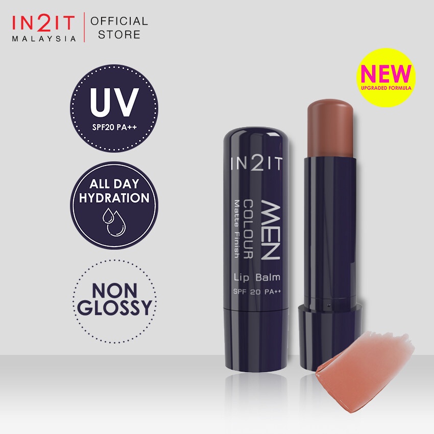 IN2IT Men Colour Matte Finish Lip Balm SPF 20 PA++ (MCBM) Shopee