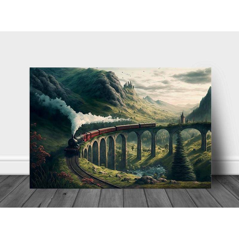 Fantasy Train Painting | Train Landscape Painting | Scotland Train ...