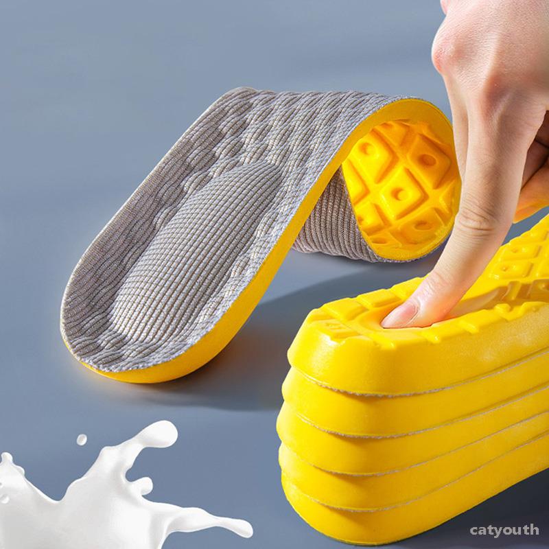 4Pcs Latex Memory Foam Insoles for Men's Soft Foot Support Shoe Pads