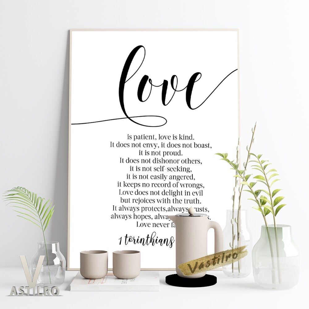 Corinthians Bible Verse Wall Art Poster Christian Scripture Text 