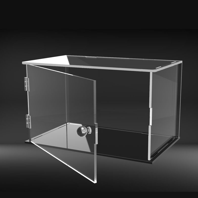 Transparent Acrylic Display Box Open Door Hand Office Storage Box Doll ...