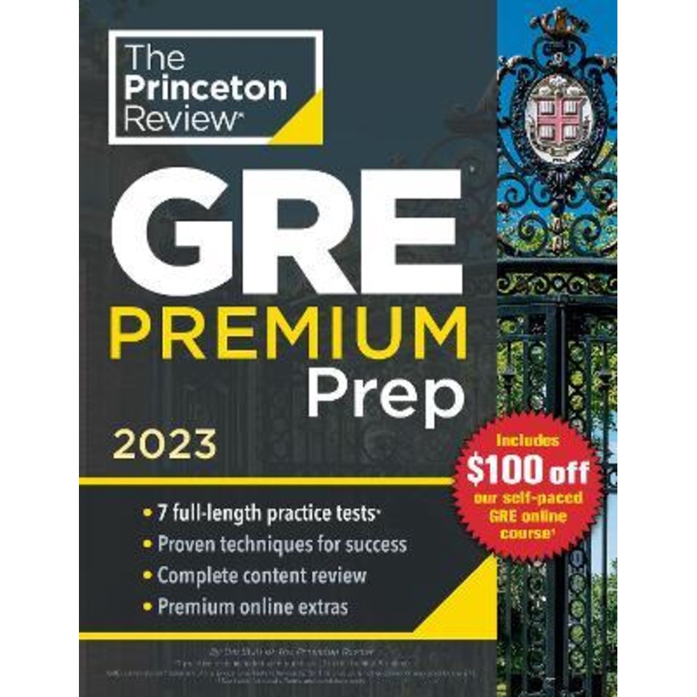 Princeton Review GRE Premium Prep, 2023 7 Practice Tests + Review