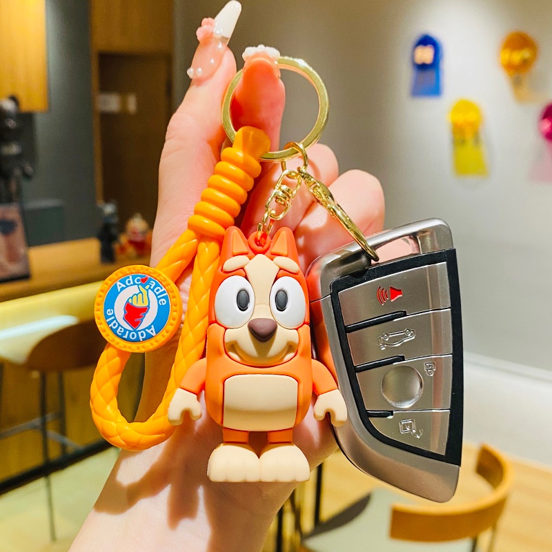 Cartoon Bluey Family Blueys Bingo Friends Cute Figures Keychain Student ...