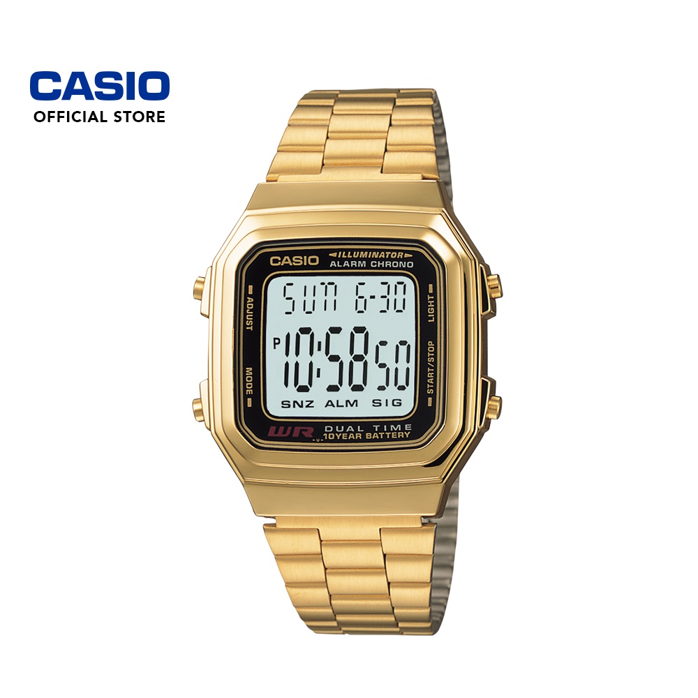 CASIO GENERAL A178W Unisex Vintage Digital Watch Stainless Steel Band Shopee Singapore