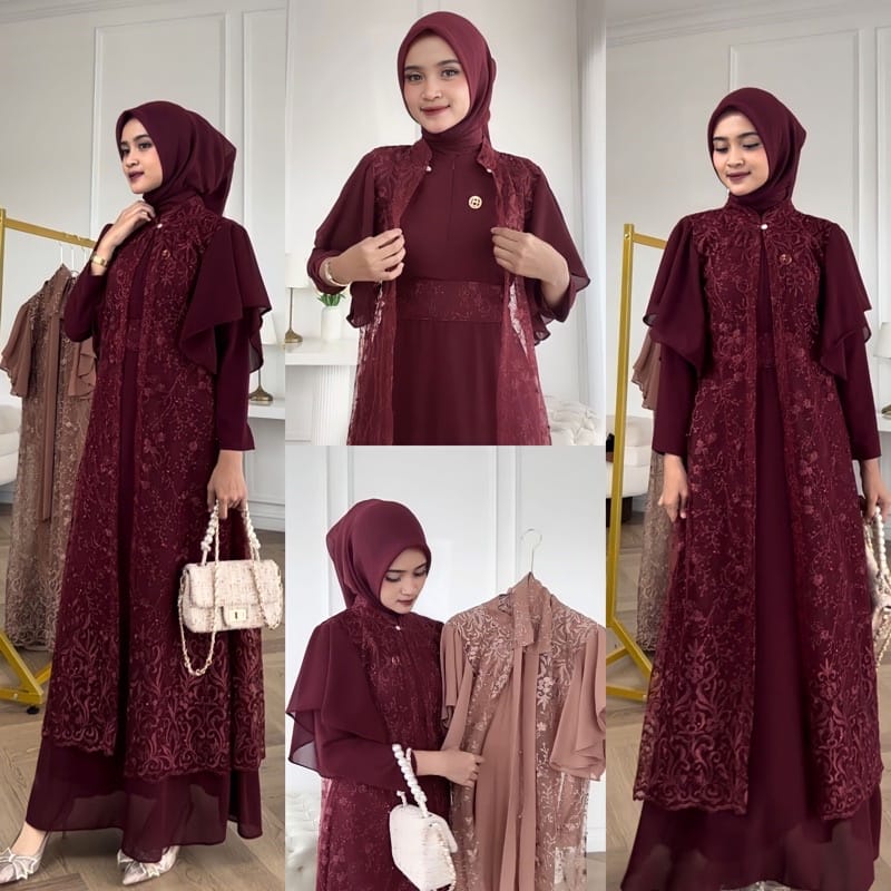 New Party Clothes 2023 EXCLUSIVE GEORGINA Dress INNER Dress+BELT+OUTER Dress  Invitation Long Dress Invitation Party Dress Hijab Uniform Bridesmaid  Prewedding Dress | Shopee Singapore