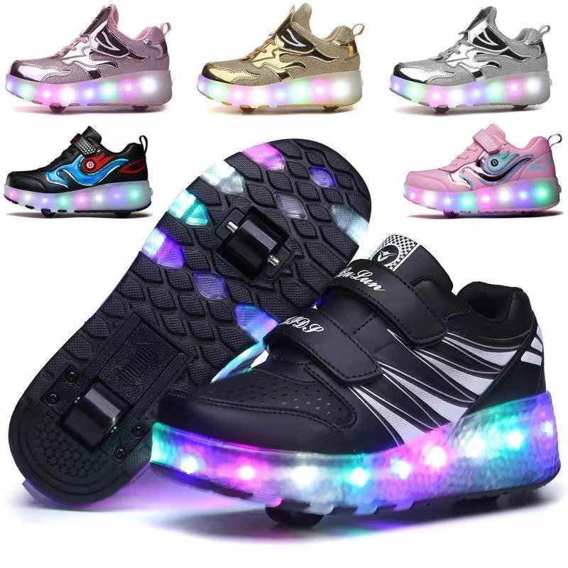 New[original]Ship Now Kids heelys LED illuminated dual wheel high heels