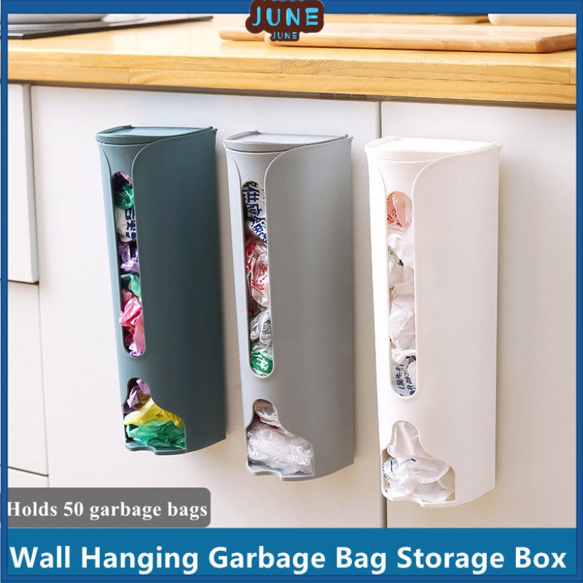 Wall Hanging Garbage Bag Storage Box Kitchen Plastic Bag Holder ...