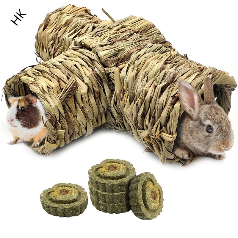 Handmade Straw Pet Hamster Golden Bear Toy Tunnel Straw House Straw ...