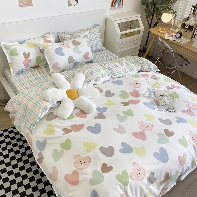 DANSUNREVE Bedding Set Cadar cute cartoon bedsheets king Floral Design