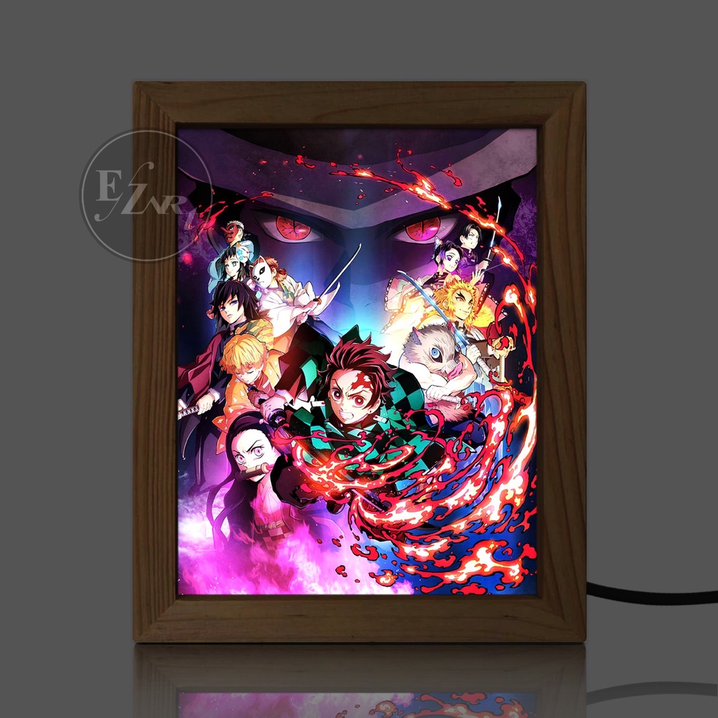 Light Painting Art Anime Series Demon Slayer LED Frame Light Frame
