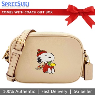 Coach CF249 Coach X Peanuts Mini Jamie Camera Bag With Snoopy In Gold/Ivory  Multi 