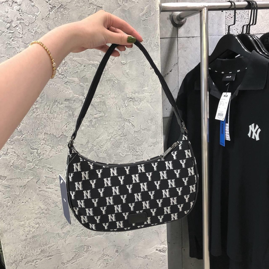 MLB Korea Monogram Jacquard Hobo Bag