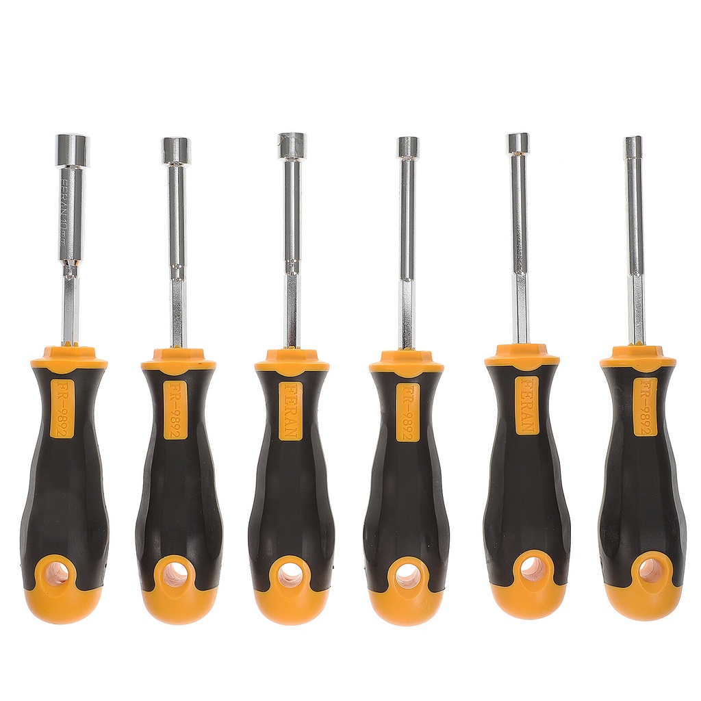 Ready Stock 6pcs Professional Nut Driver Set Nonslip Hand Grips Nut Drivers 5.0/5.5/6.0/7.0/8.0/10mm Nut Drivers