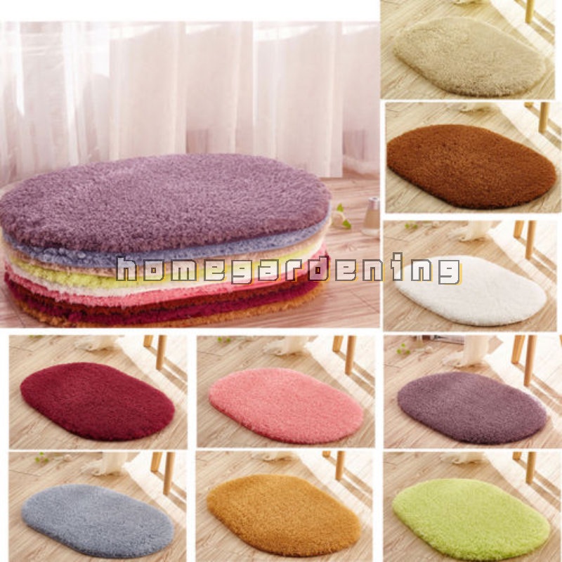 Oval Bathroom Foot Mat Modern Style Living Room Carpet Hallway Doormats ...