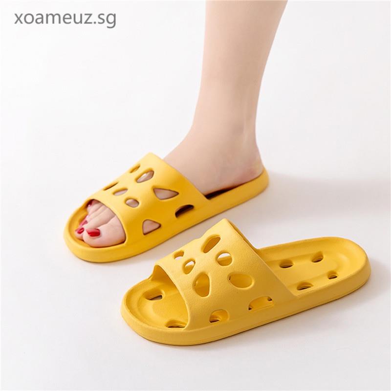 Solid Color Casual Home Bathroom Slippers Women'S Breathable Hollow