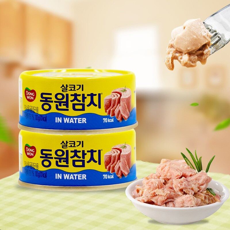 South Korea DONGWON Canned Tuna in Water Original Flavor100g*2Can