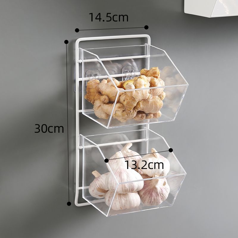 Kitchen Garlic Ginger Onion Transparent Storage Basket Wall-Mounted ...