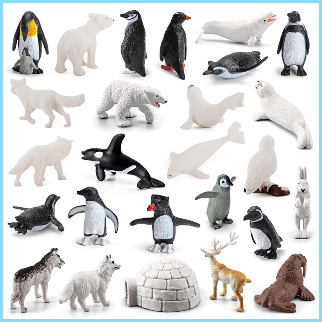 Arctic animals toys sturdy polar animal arctic sea figurines for kids