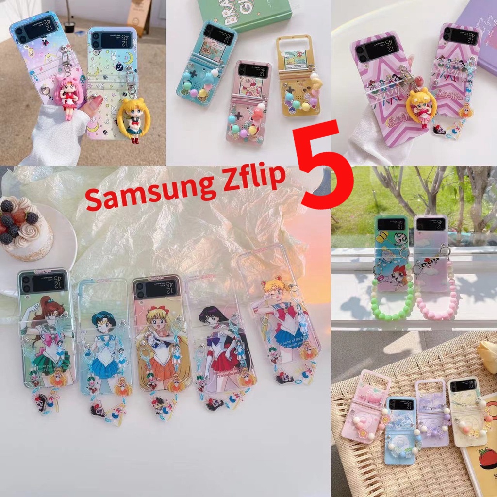 Samsung Galaxy Z Flip 5 5G cute cartoon Sailor Moon game with chain Samsung  Zflip 5 PC Case Hard Transparent Shockproof Phone Creativity Case Cover |  Shopee Singapore