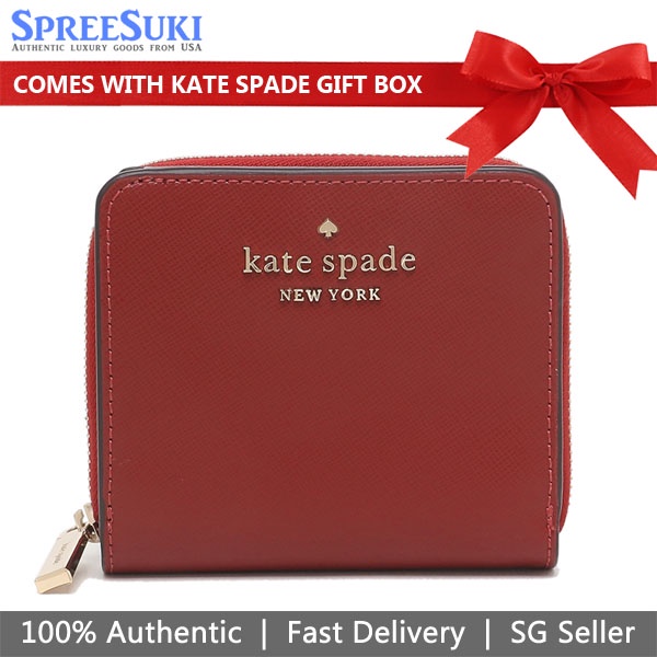 Kate Spade Wallet In Gift Box Small Wallet Staci Crossgrain Leather ...