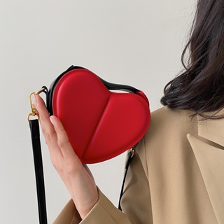 Women Summer New Clutch Handbag Gothic Heart Shaped Chain Satchel Girls  Casual Blade Zipper Crossbody Bag Clash of Colours Purse