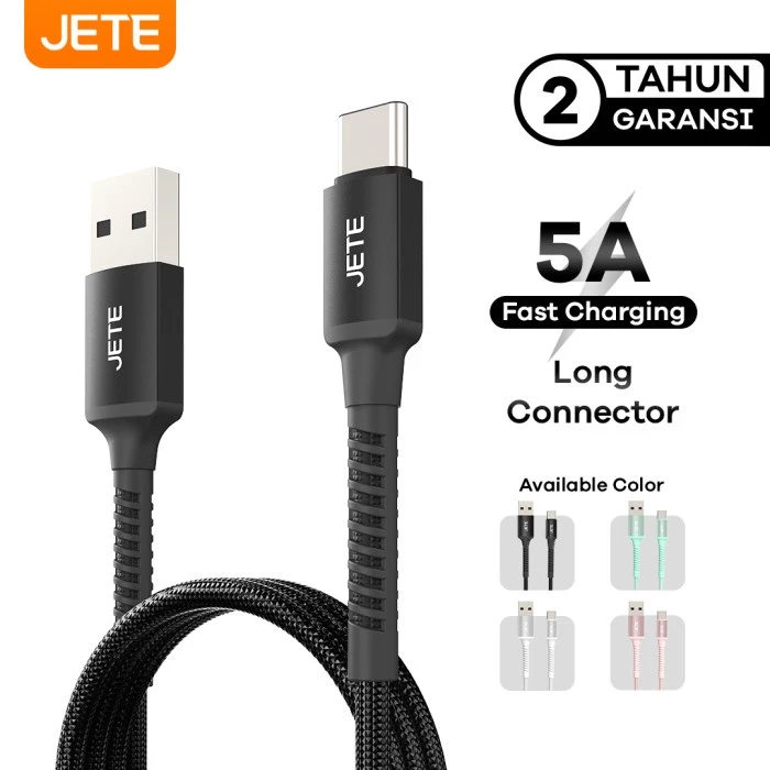 JETE CA2 Kabel Data Type C 5A Fast Charging 22.5W - Kabel Data - Garansi 2 Tahun - Gambar 3