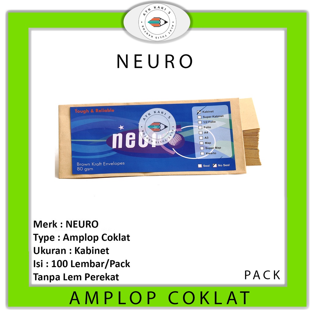 NEURO - Non-Seal Cabinet Size Brown Envelope - Pack | Shopee Singapore