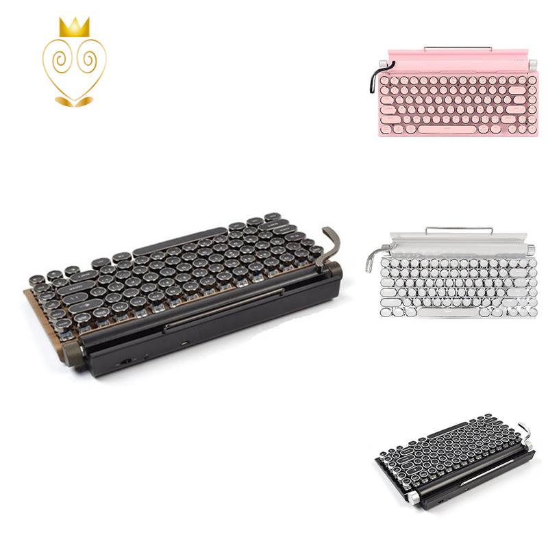 83 Keys Gaming Keyboards Retro Typewriter Keyboard Wireless Bluetooth Keyboard USB Mechanical