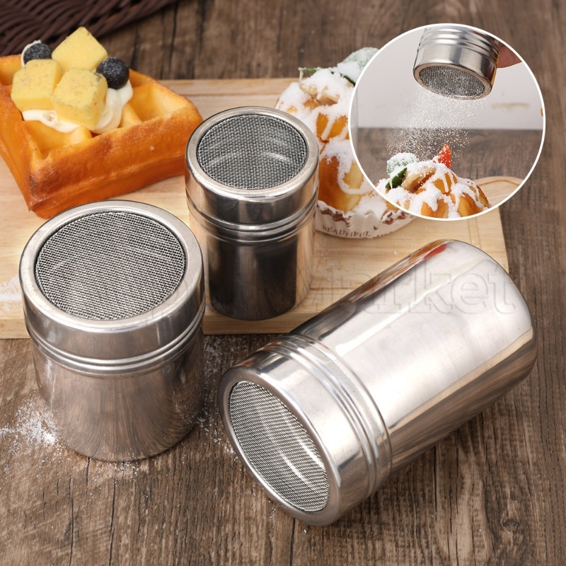 Coffee Chocolate Powder Shaker Powder Sugar Shaker with Lid Flour Duster Kitchen Filter