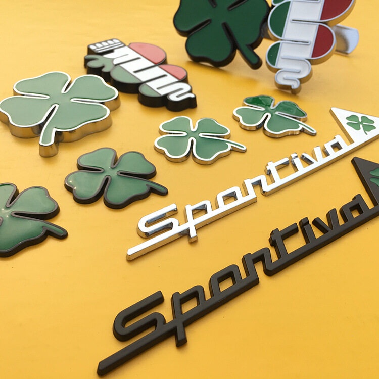 Klavertje Vier Styling 3D Metalen Auto Sticker Badge Groene Lucky Clover Emblem Sticker (Size : F-08
