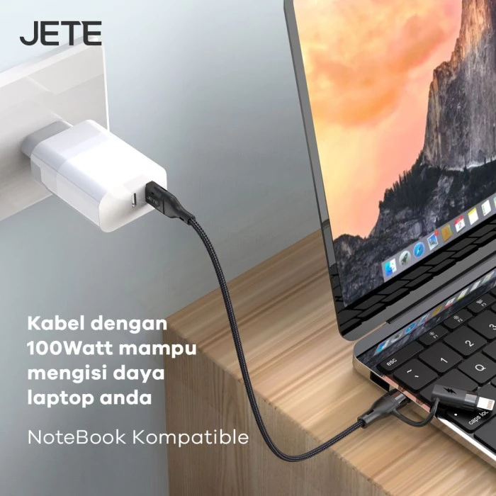 JETE CX7B Kabel Data USB to Type C 4IN1 PD Fast Charging 100W - Garansi Resmi - Gambar 3