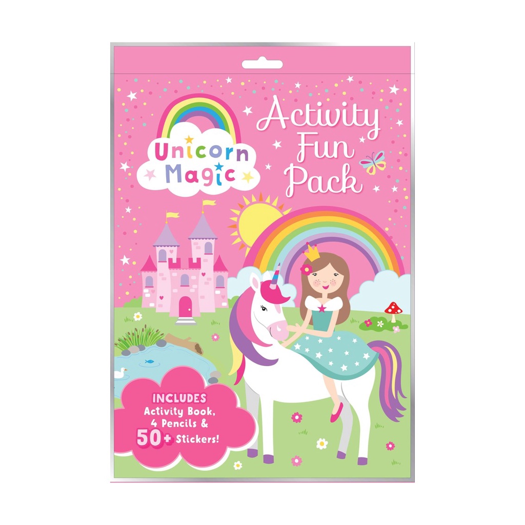Unicorn Magic Activity Book Fun Pack For Kids with 4 Colour Pencils ...
