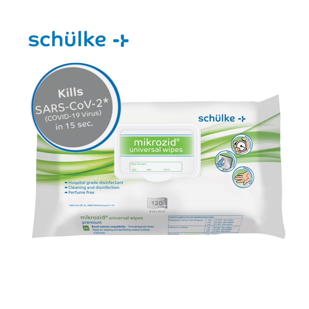 Schulke Mikrozid® Universal Wipes 120 Sheet Disinfectant Wipes Perfume Free [aurigamart