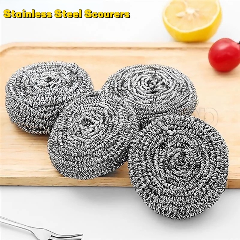 1/4/6 Pack Stainless Steel Scourers / MultiPurpose Steel Wool Scrubber