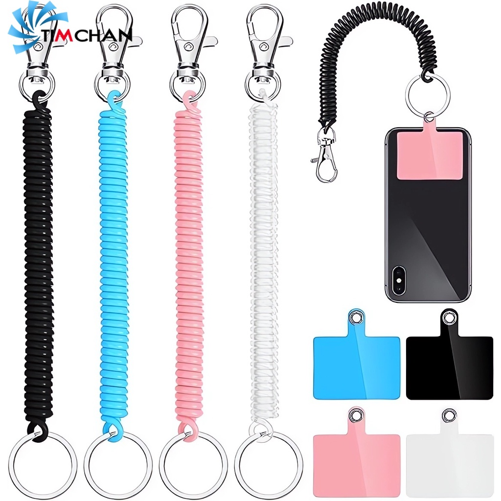 Spiral Retractable Spring Mobile Phone Lanyard Security Strap / For ...
