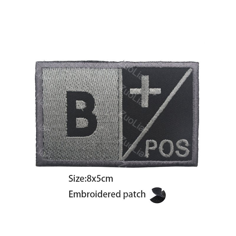 Velcro Patch Outdoor 3D Embroidered Blood Shape Patch Badge A+B+AB+O