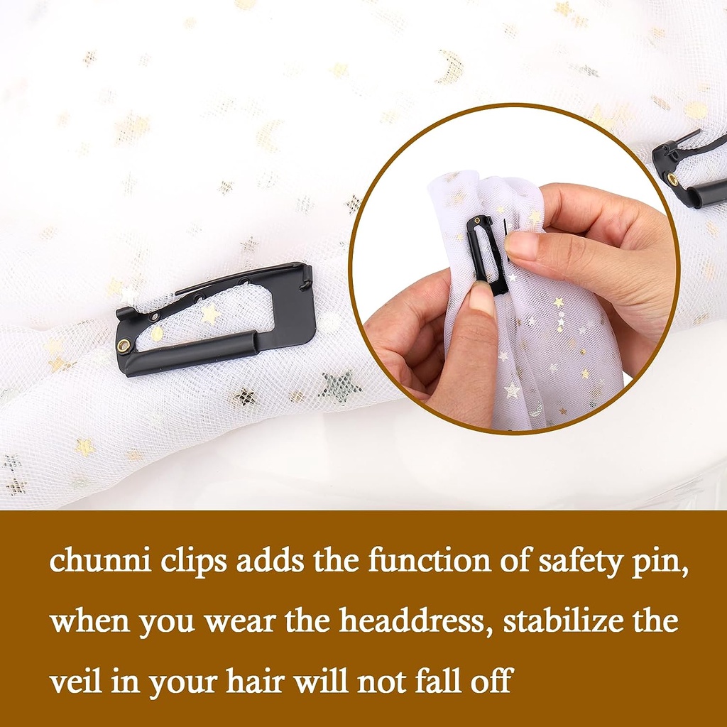 Chunni Clips with Safety Pins,8 PCS Strong Chunni Grip Dupatta Setting ...