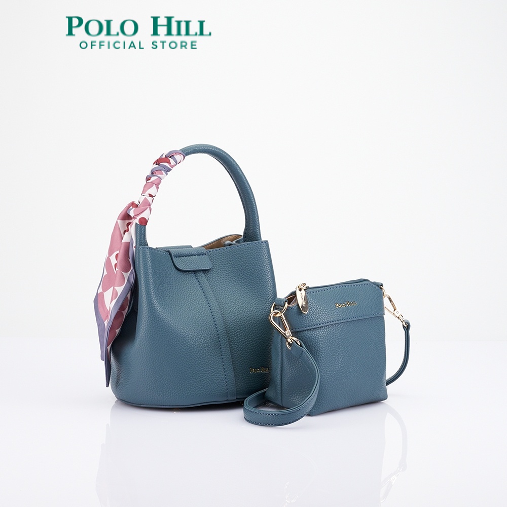 POLO HILL Ladies Shella Mini Sling Bag with Removable Pouch Bag Set PHC-HB2105 (Blue/Green)