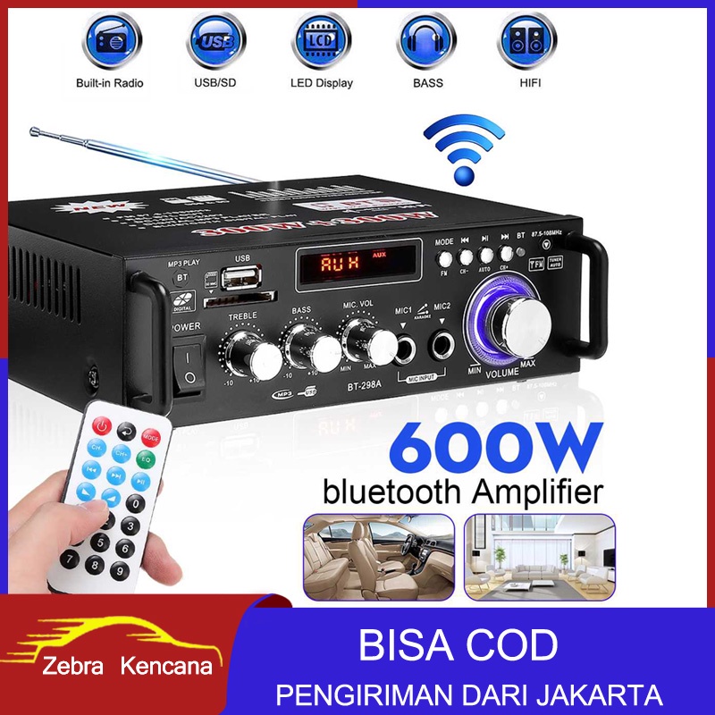 Bluetooth Amplifier BT298A 300W+300W Karaoke Home Theater MP3 Player