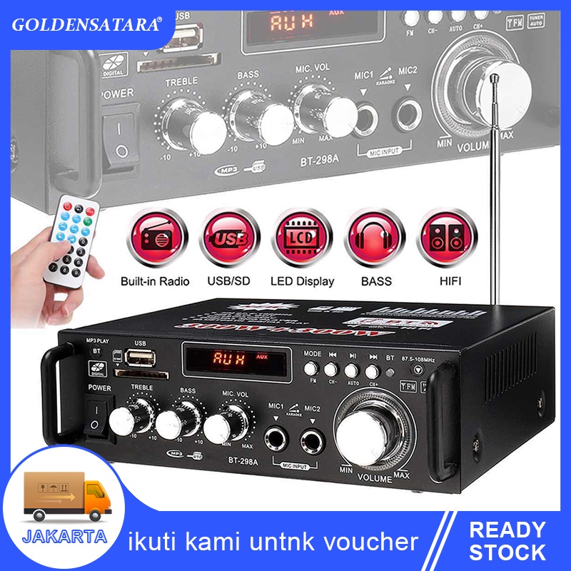 Power Amplifier Wireless Bt-298a Built-In Equalizer/600w Power ...