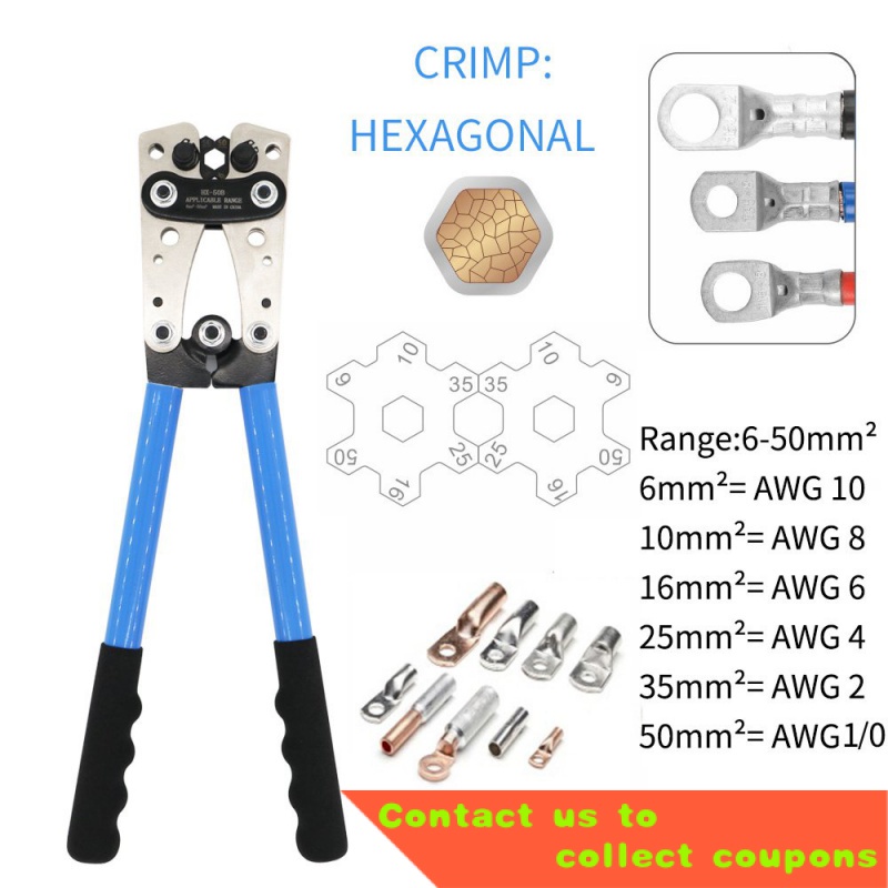 HX-50B Cable Lug Crimping Tool Kit For Heavy Duty Wire Lugs,Battery ...