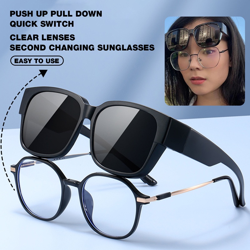 Polarized Fit-Over Sunglasses Cover Over Overlay Prescription Glasses ...