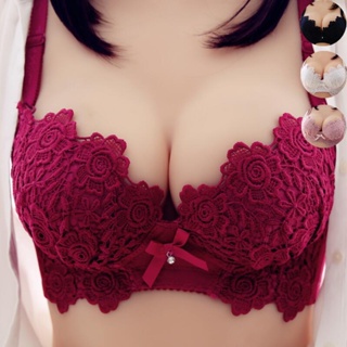 Thickened 8CM Sexy Underwear Set Girls With Steel Ring Flat Breasts Small  Breasts Push-Up Bra Lace Super Thick Women Bra 49