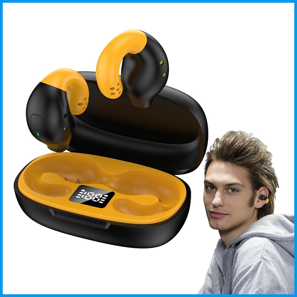 Wireless Ear Clip Bone Conduction Headphones Clip On Outer Earbuds Mini