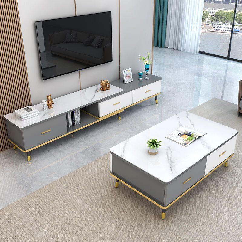 Ready Stock tv console light luxury nordic tv tea table combination modern