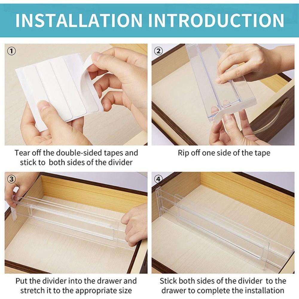 YNATURAL Drawer Dividers Transparent Segmentation Adjustable Cabinet ...