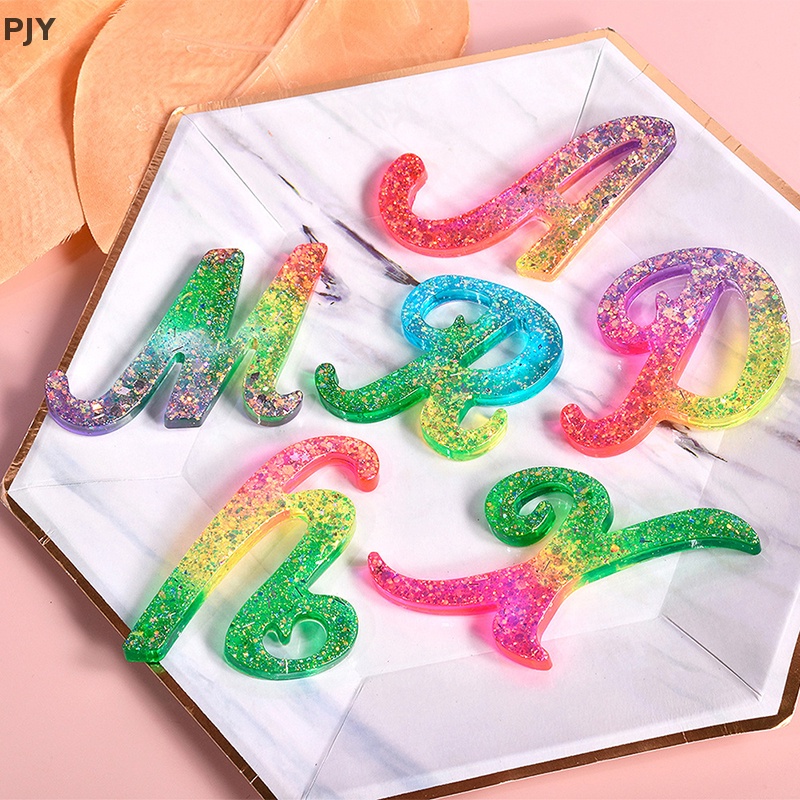 PJY Resin Keychain Letter Molds with Hole Diy Crystal Resin Drop Glue