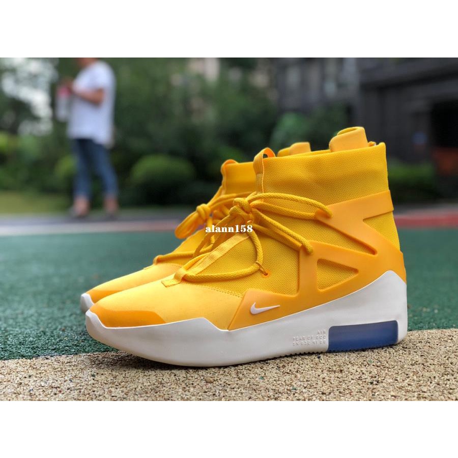 Nike X Fear of God 1 Banana Yellow White High Top Skateboard Shoes Basketball Casual Running Shoes Sports Training