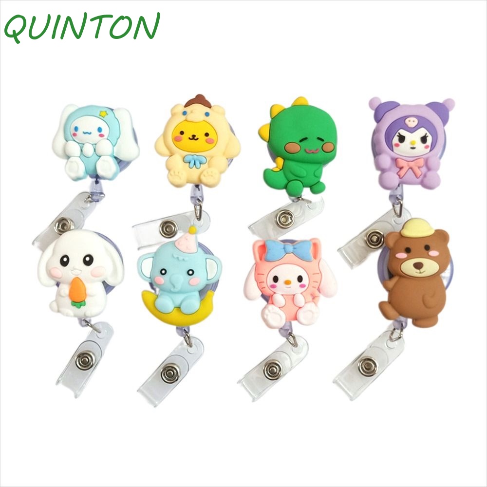 QUINTON Retractable Badge Holder, Purin Kuromi Nurse Badge Reel, Cute Cinnamoroll Chest Card